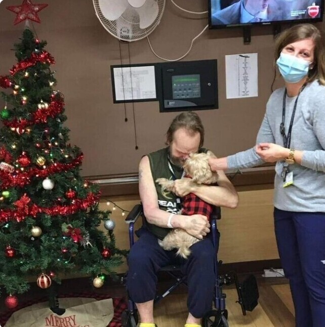 3. Этому мужчине пришлось отдать своего пса в приют, потому что ему предстояло надолго лечь в больницу