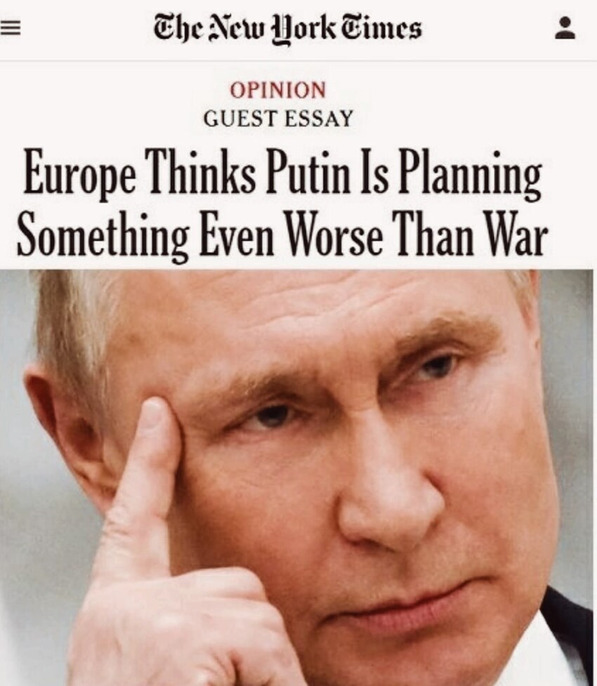 Европа подозревает, что Путин задумал нечто похуже войны. Мир, что ли? Вот изверг...