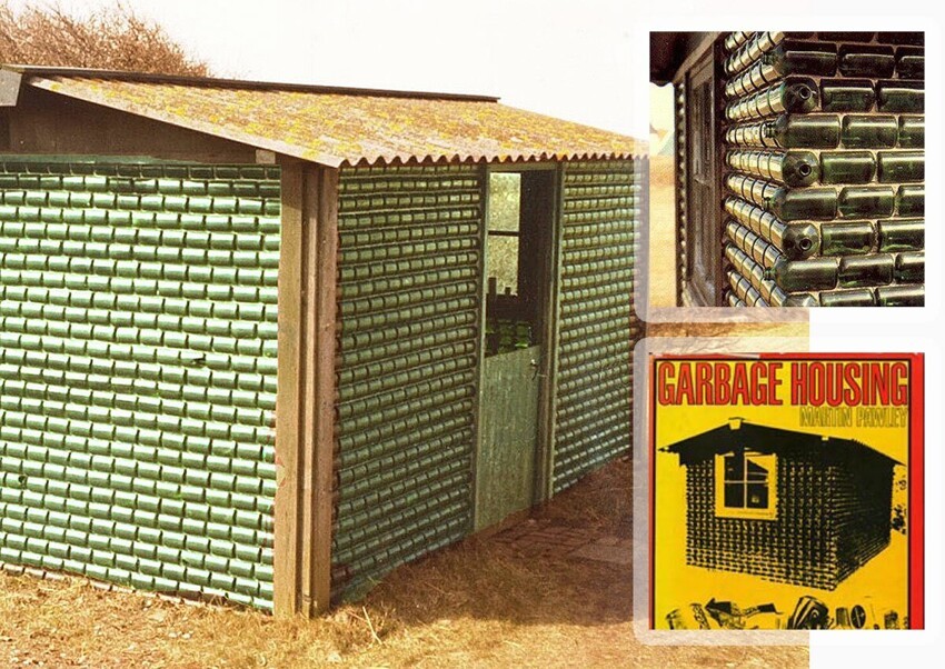 Дом из пивных бутылок Альфреда Хайнекена и обложка книги "Мусорное жильё"