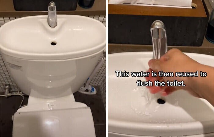 Вода, которой вы моете руки, повторно используется для смыва в унитазе