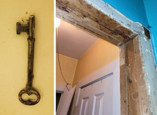 "Заменяли дверь в ванной и нашли очень старый ключ. Ни к одной из ныне существующих дверей он не подходит. Наш дом - 1938 года постройки"