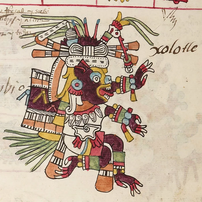 Шолотль – ацтекский бог смерти, покровитель близнецов, изуродованных, монстров, игры в мяч