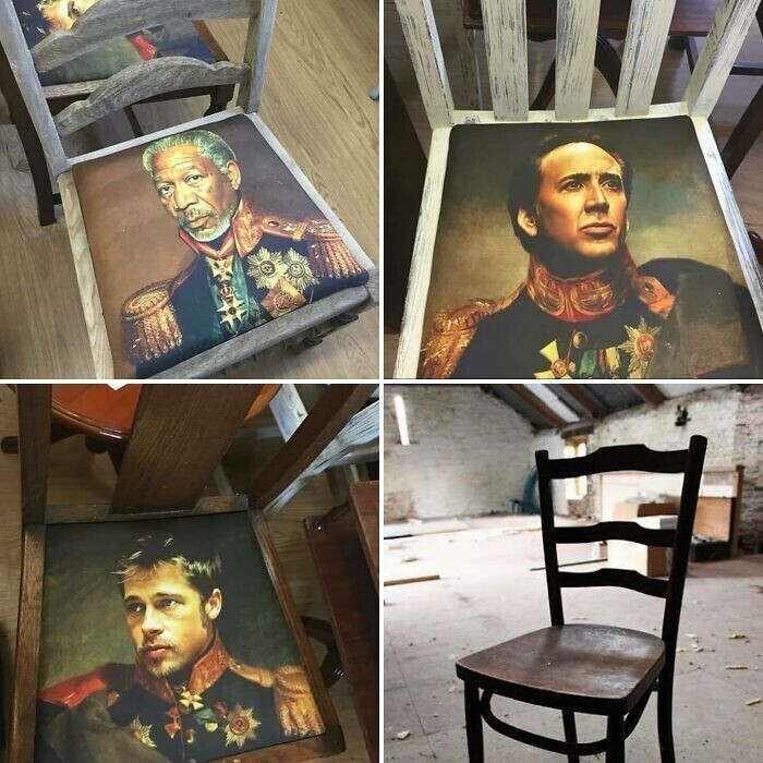 7. Подушки для стульев с портретами знаменитостей
