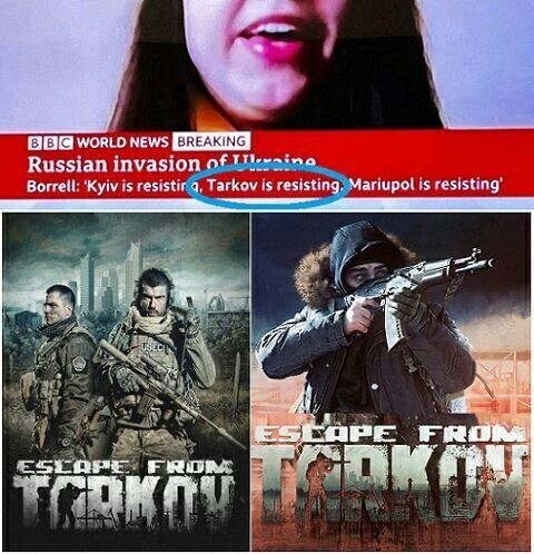 Тарков держится! Как Мариуполь и Киев! Сообщили BBC ZERGULIO и всему миру. Вот, только Тарков - это вымышленный русский город из компьютерной игры Escape from Tarkov.