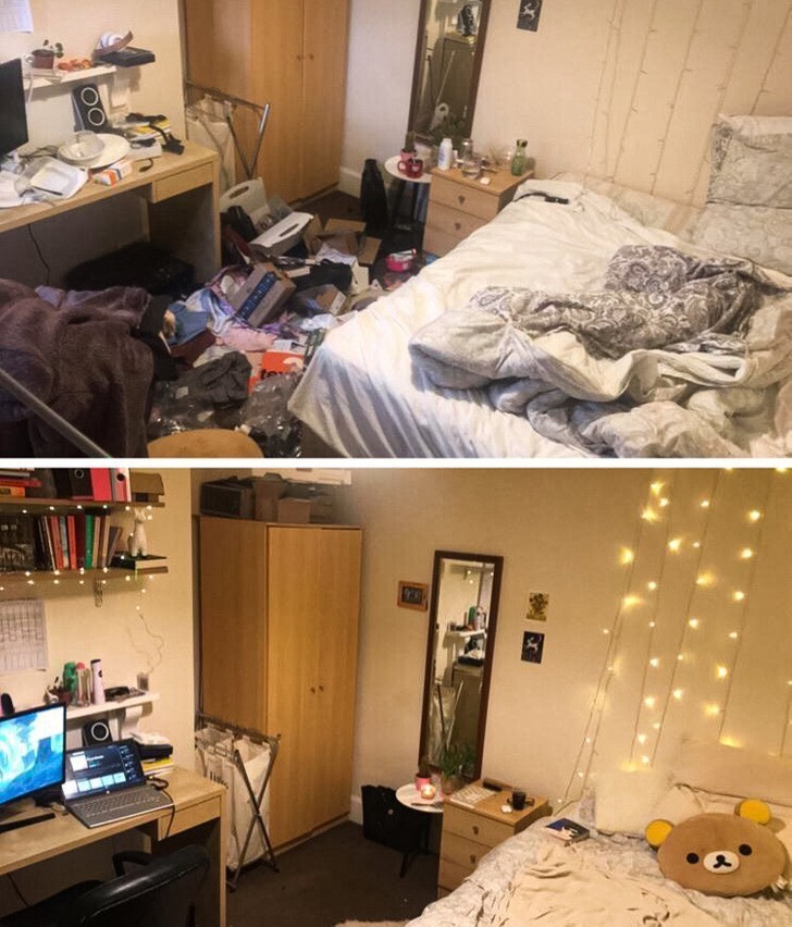 "Фото до и после того, как я решилась на уборку после депрессии"