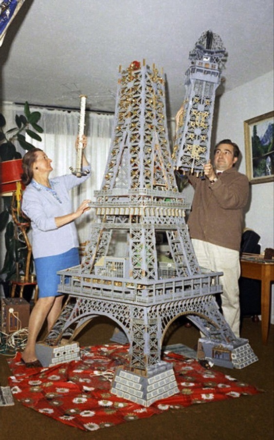 Эйфелева башня, на которую ушло 2 миллиона спичек. 1971 год