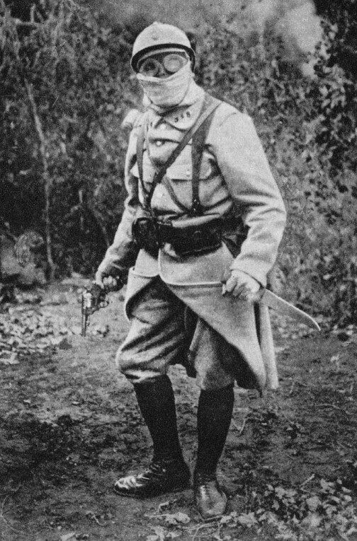 Французский траншейный рейдер времен Первой мировой войны, 1915 г.
