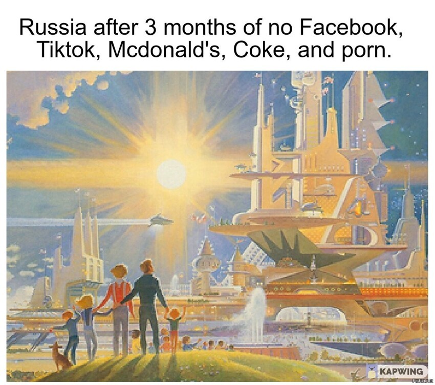 Иллюстрация с американского Reddit - "Россия спустя три месяца – никакого "Фе...