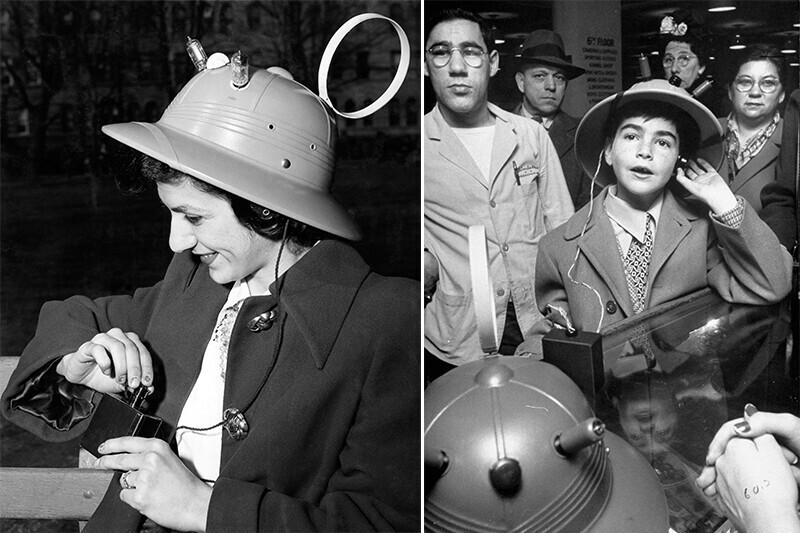 В 1949 году Виктор Т. Хефлинч создал эту шляпу, которая позволяла владельцам слушать радио на ходу