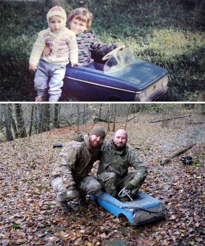 6. Братья вернулись в Чернобыль спустя 30 лет и нашли свою старую игрушечную машинку (1986-2016)