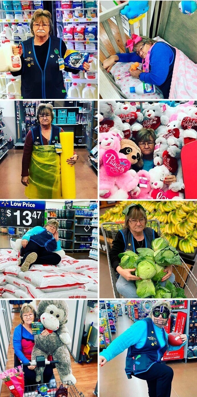 Это Шарлин - сотрудница Walmart, которая рекламирует новые поступления в соцсетях магазина