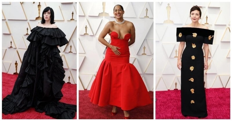 Выскакивающие бюсты и женщины-шкафы: самые нелепые наряды на «Оскаре-2022» (10 фото)