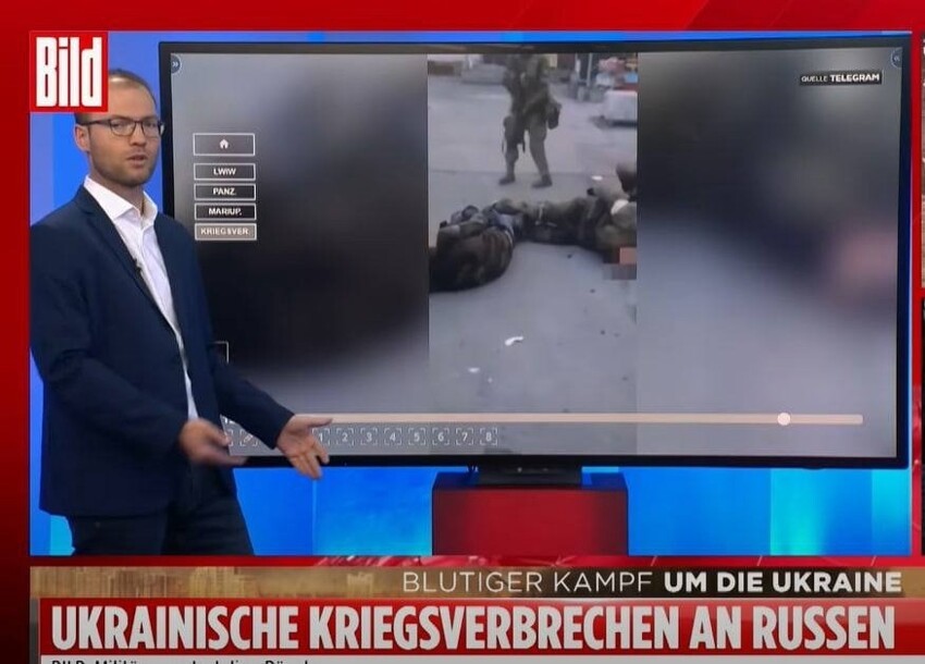 Немецкое издание Bild показало видео, как украинские военные издеваются и простреливают ноги пленным российским солдатам. -"Что-то неладно в датском королевстве", если уж по телеку бюргерам такое показывают...