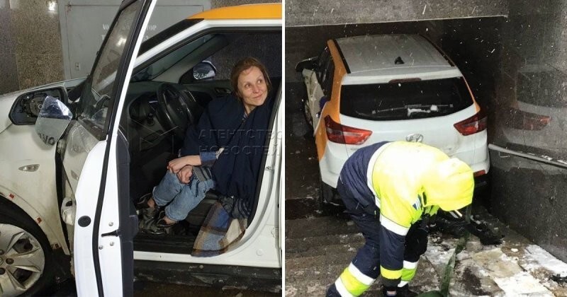 Эффектно завершила аренду: в Москве пьяная женщина на каршеринге заехала в подземный пешеходный переход