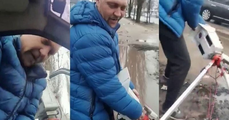Народный гнев: мужчина напал на камеру фиксации автонарушений в Воронеже