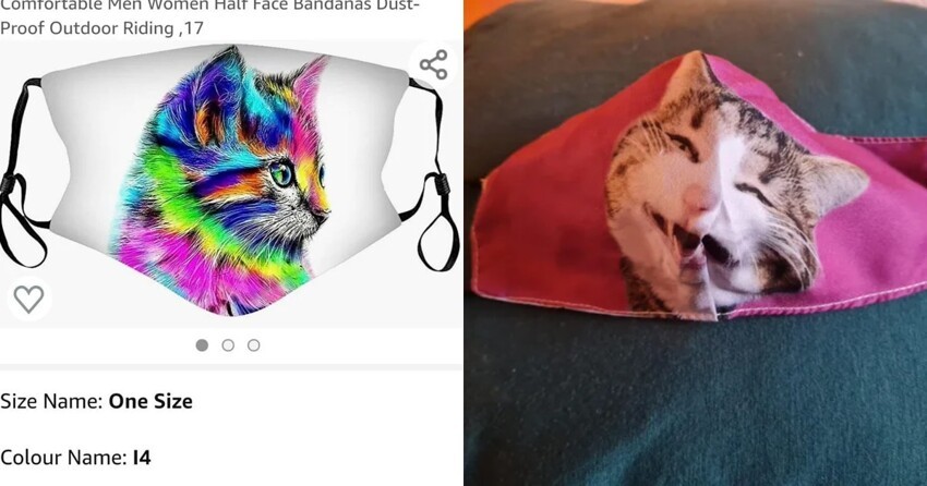 Кажется, кот на реальной маске просто смеется в лицо тому, что ее заказал