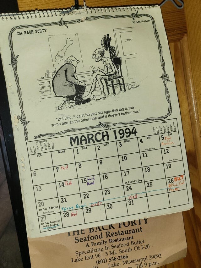 "Нашел календарь 1994 года, даты в котором совпадают с 2022"