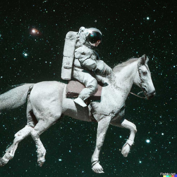 Искусственный интеллект сгенерил картинку по тексту "Астронавт на лошади"