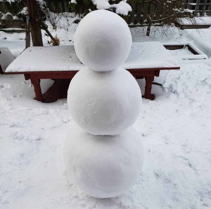 "Я сделала идеально круглого снеговика"
