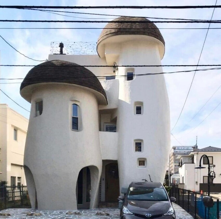 Простой жилой дом в форме гриба