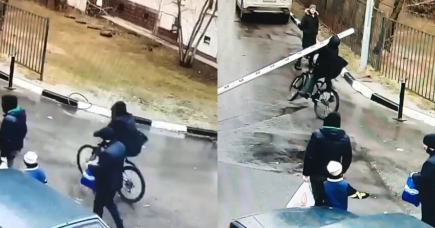 Мгновенная карма: воришка, удирая на украденном велосипеде в Раменском, врезался в шлагбаум