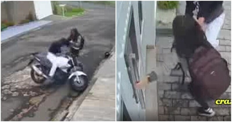 Боевая девушка не позволила бандиту забрать её мотоцикл