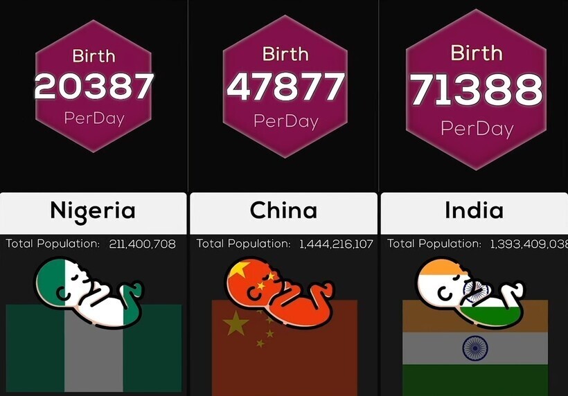 В Монако — 1, а в Индии — 71 000: сколько детей рождается в разных странах за сутки