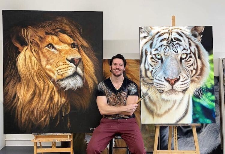 Не отличить от фото: художник рисует реалистичных больших кошек