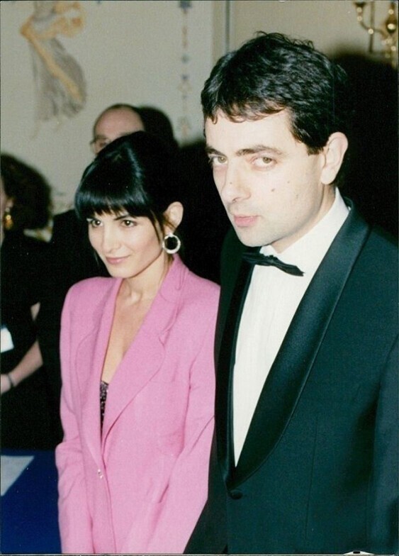 Роуэн Аткинсон с женой Санетрой, 1990-е