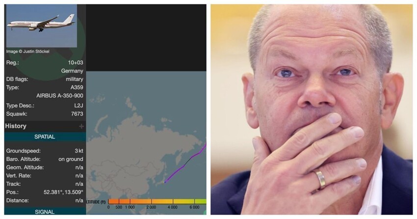 7 вёрст не круг: самолету канцлера ФРГ пришлось облетать Россию через Северный полюс