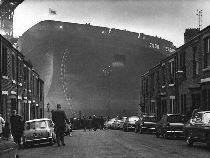 Строительство танкера Esso Hibernia в Великобритании, 1970-е