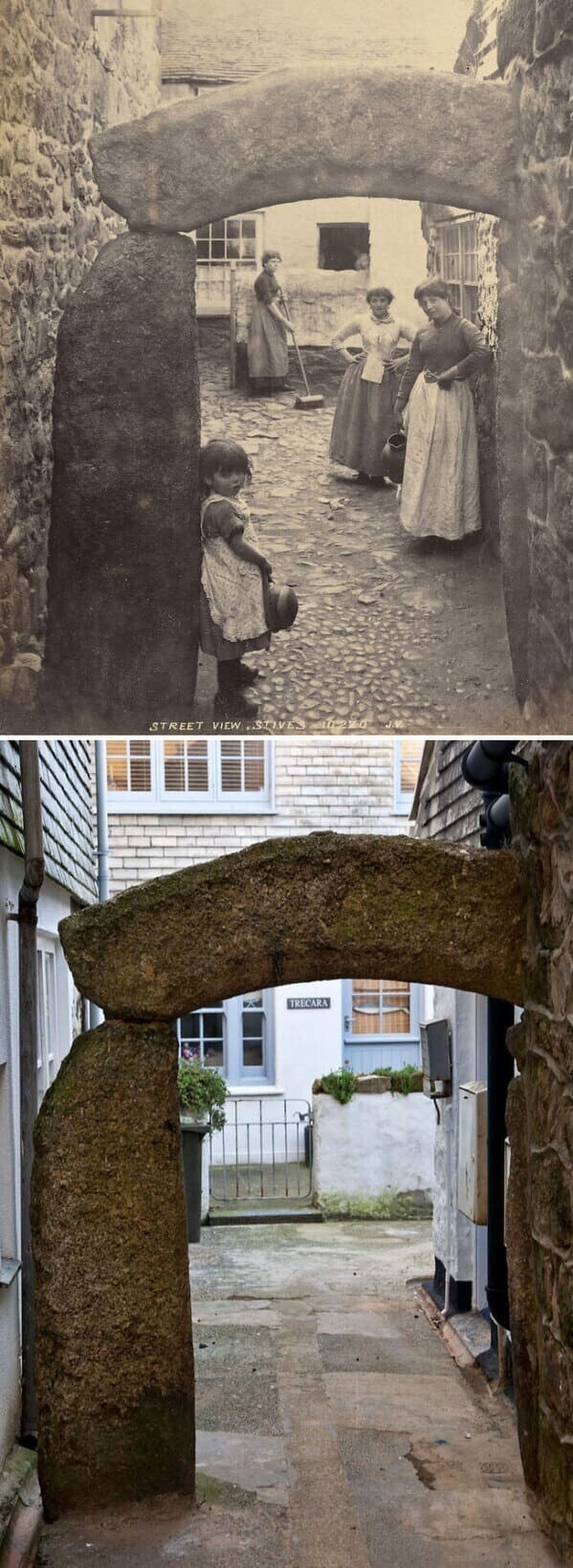 Хикс Корт, Сент-Айвс, Англия – 1888 год и сегодня