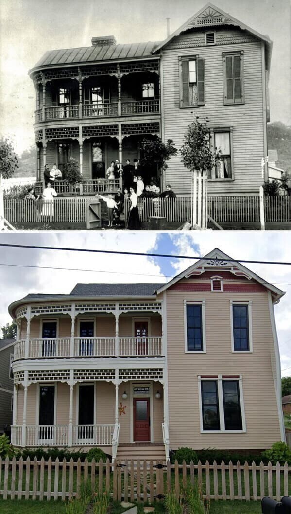 "Дом моего прапрадеда в Нэшвилле в 1896 году, за два года до его рождения, и сейчас, в 2022-м"