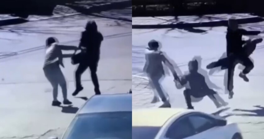 В Южно-Сахалинске мужчина ударом ноги остановил грабителя, пытавшегося вырвать из рук женщины сумку