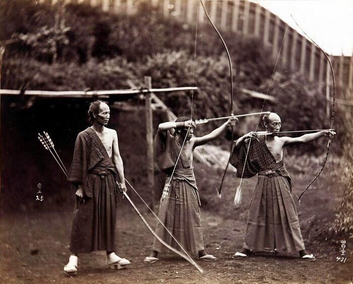 34.Три классических лучника в Японии, 1860-е
