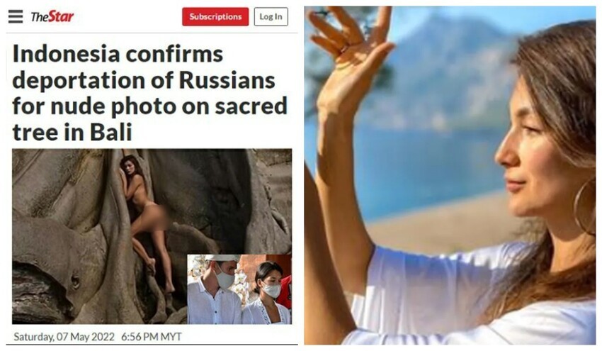 "Мы их не простим": россиян депортировали с Бали из-за "голой" фотосессии на священном дереве