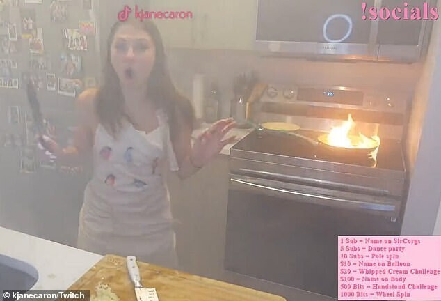 Видеоблогер чуть не сожгла свою кухню в прямом эфире