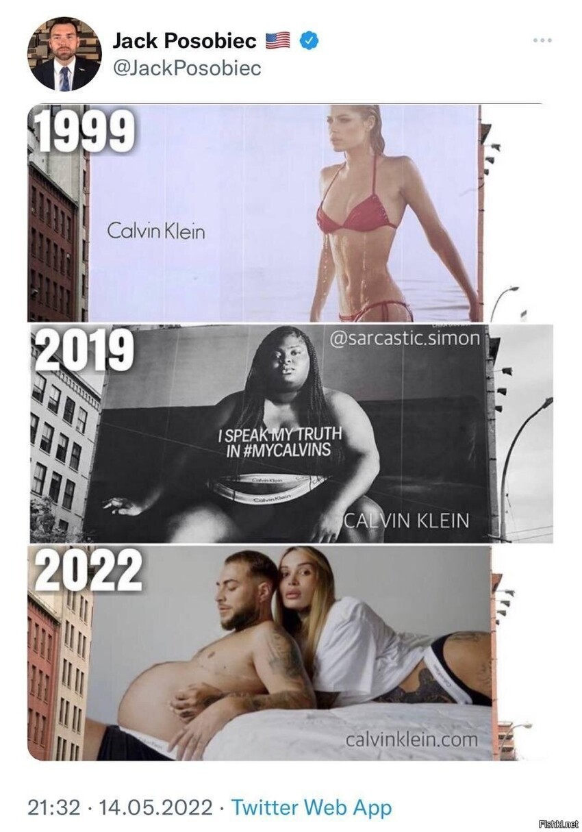 Эволюция рекламы "Келвин Клайн"