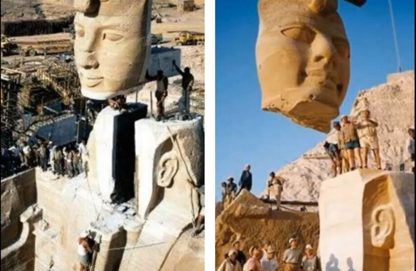 Как из долины Нила перевозили огромные древние статуи, прежде чем затопить местность