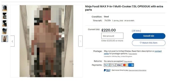 Британка случайно опубликовала свои обнаженные фотографии, пытаясь продать мультиварку
