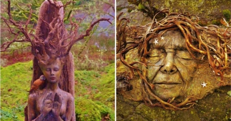 Художник оживляет дерево и рассказывает истории древних духов