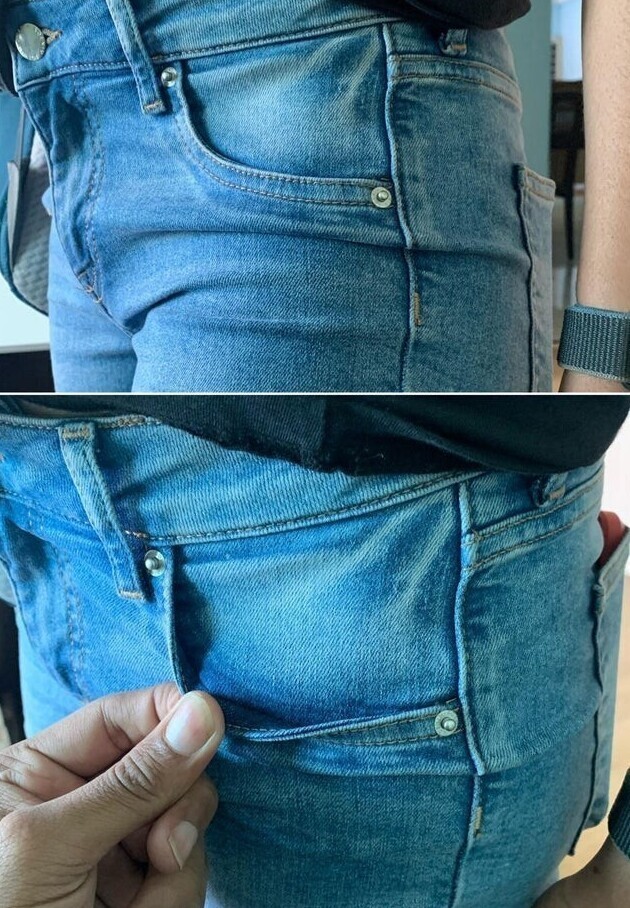 Моей подруге прислали джинсы с фальшивыми карманами