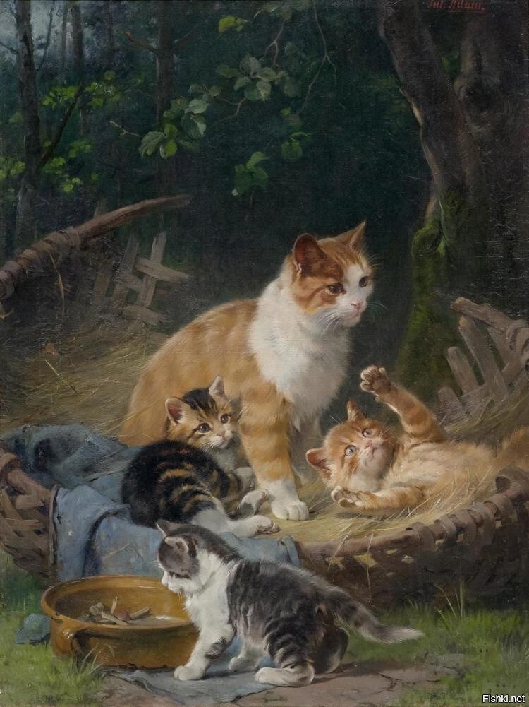 Картина Кошка с котятами