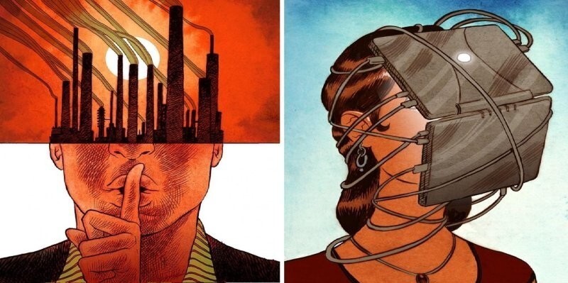 16 провокационных рисунков, показывающих скрытую сторону нашего общества