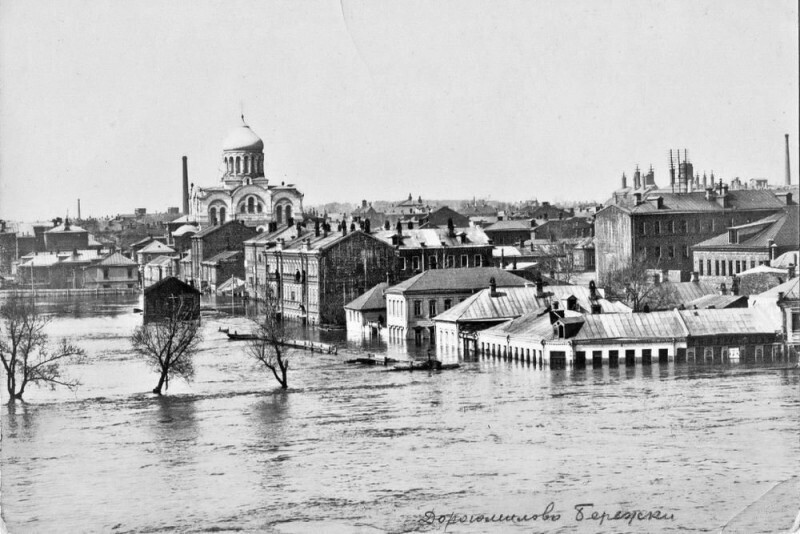 Затопленное Дорогомилово в Москве. Российская империя. Апрель 1908 год