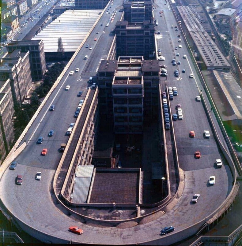 Трек на крыше старого завода Fiat, Турин, Италия, 1960–е