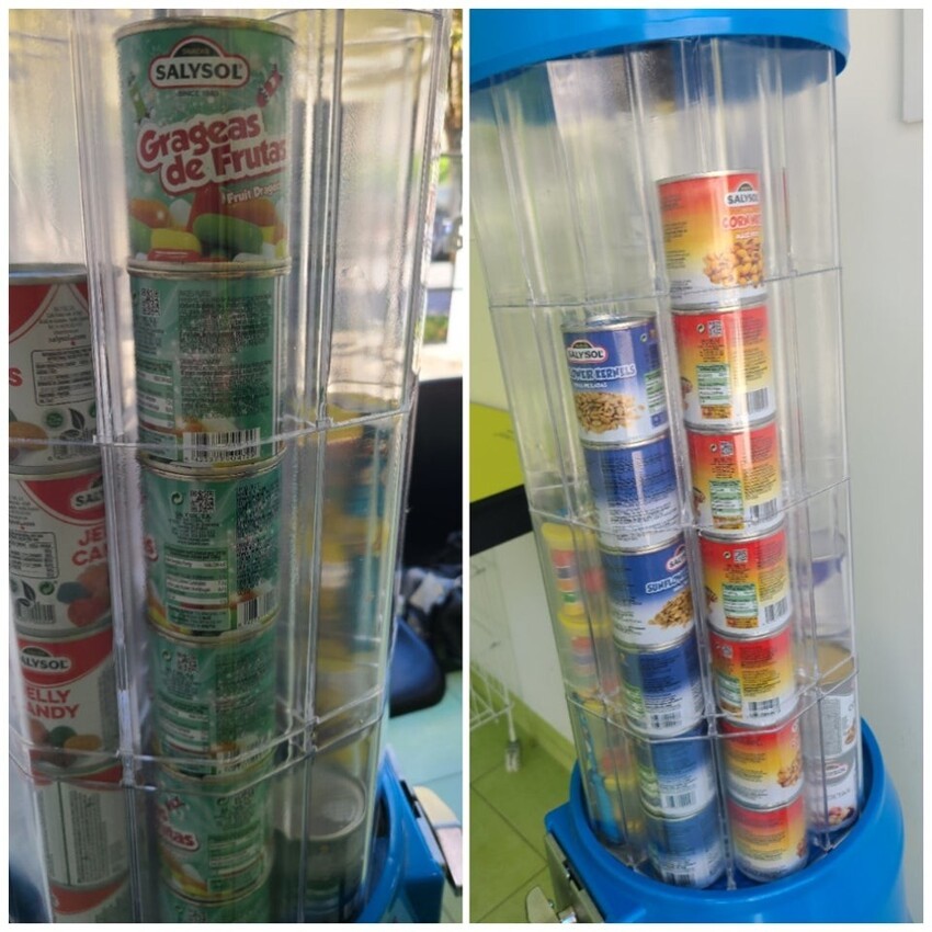 В Испании есть свои версии автоматов: там продаются жевательные резинки, фруктовые закуски