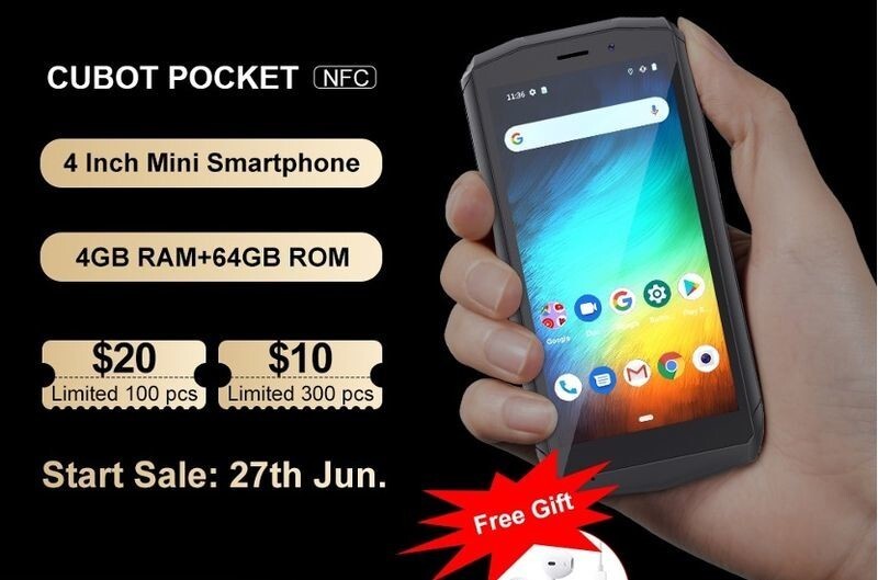 Cubot Pocket - мини-смартфон по специальной цене