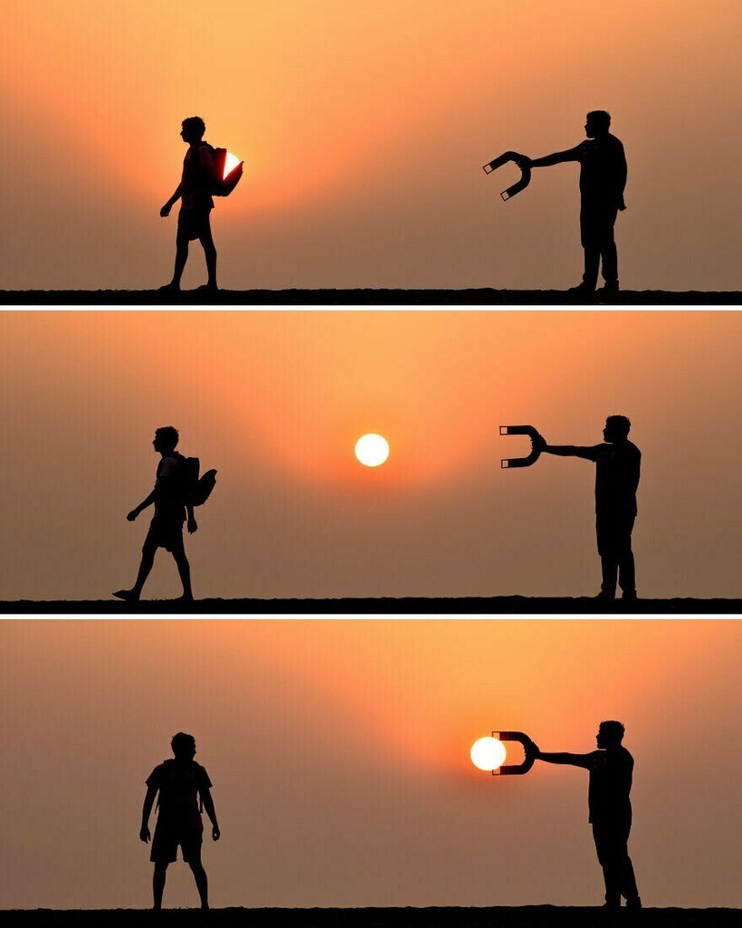 Игры с солнцем и луной: прекрасные фотографии с силуэтами людей