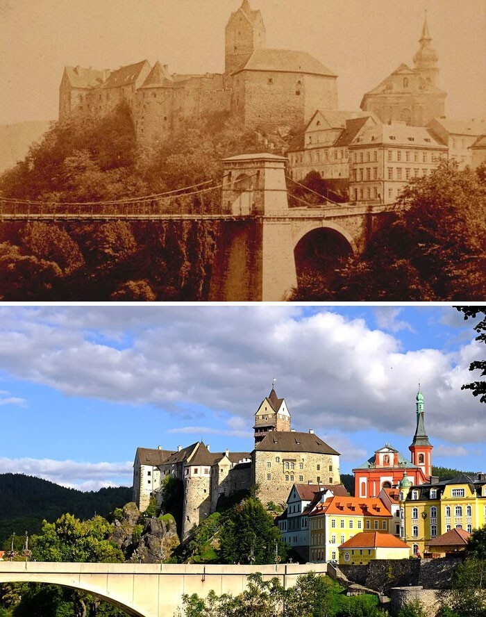 30. Локет, Чехия, 1900 и 2019 годы